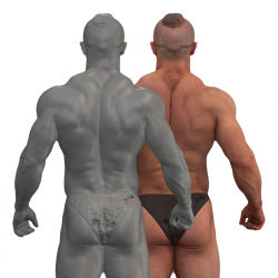 Duncan Raw Flexing Back Muscle Scans